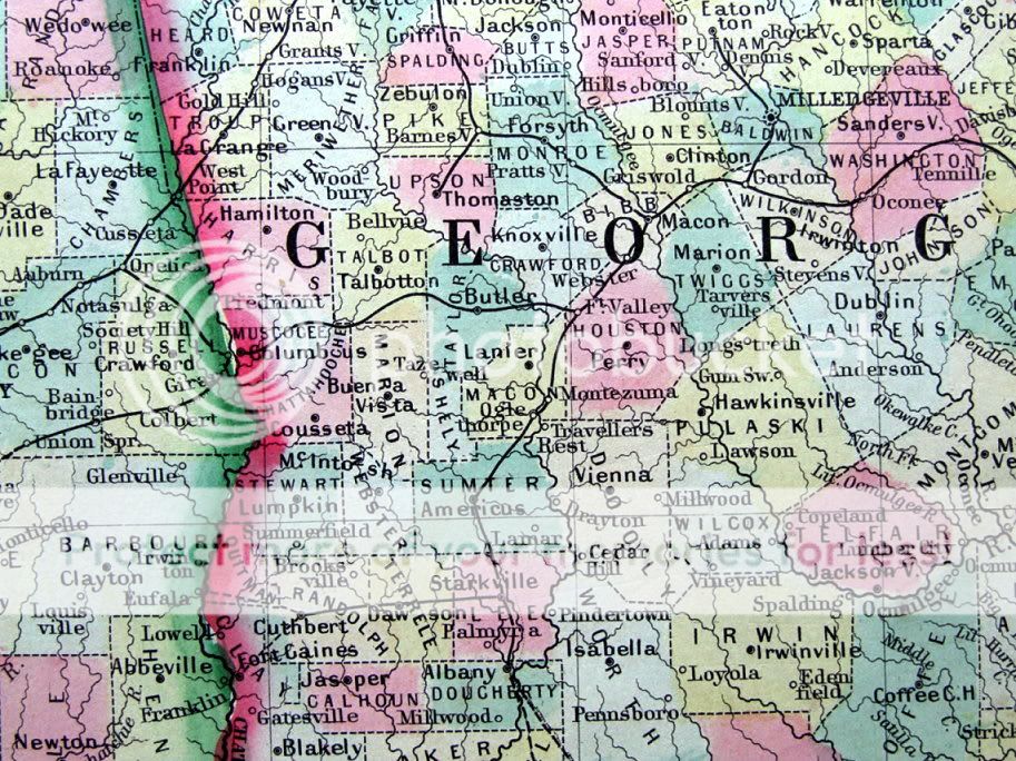 & ALABAMA,Antique County Map 1860 eBay